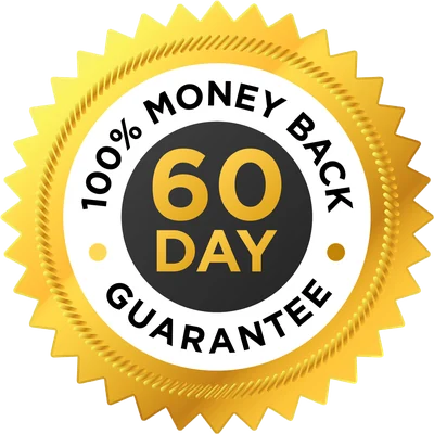 60 day 100% money back guarantee badge